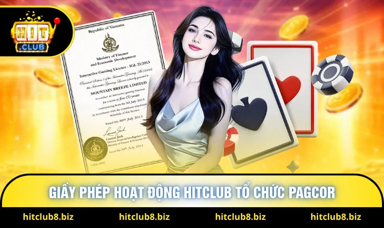 Giấy phép hoạt động Hitclub tổ chức PAGCOR